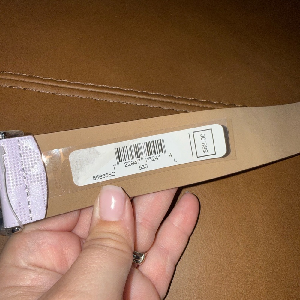 Michael Kors Light Purple Belt with Silver MK Buckle - Picture 5 of 7
